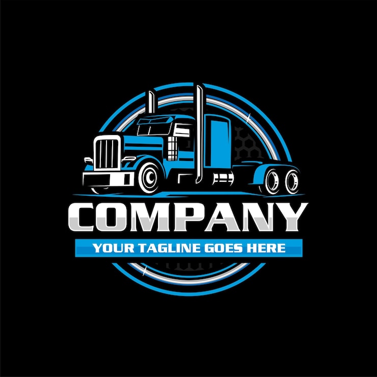 Caminhão e reboque com logotipo de camionagem