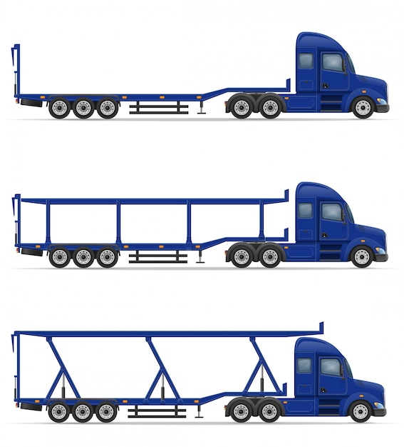 Vetor caminhão semi-reboque para transporte de ilustração vetorial de mercadorias