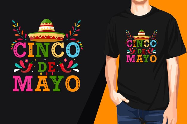 Vetor camisa cinco de mayo com estampa cinco de mayo