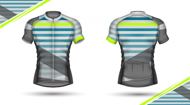 Vetor camisa de ciclismo, frente e verso