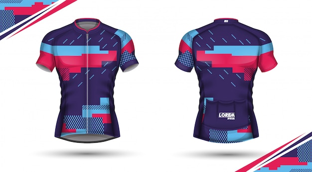 Camisa de ciclismo, frente e verso