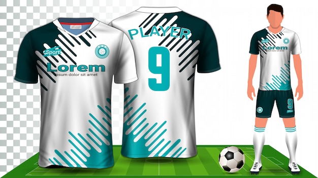 Vetor camisa de futebol, camisa esportiva ou uniforme de futebol