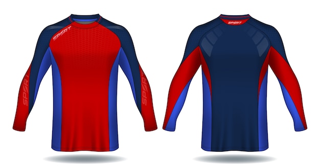 Camisa de futebol de manga longa template.sport design de t-shirt.