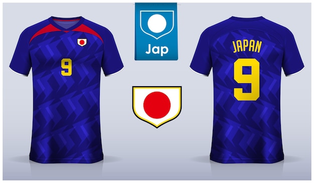 Camisa de futebol ou design de modelo de kit de futebol para a seleção nacional de futebol do japão.