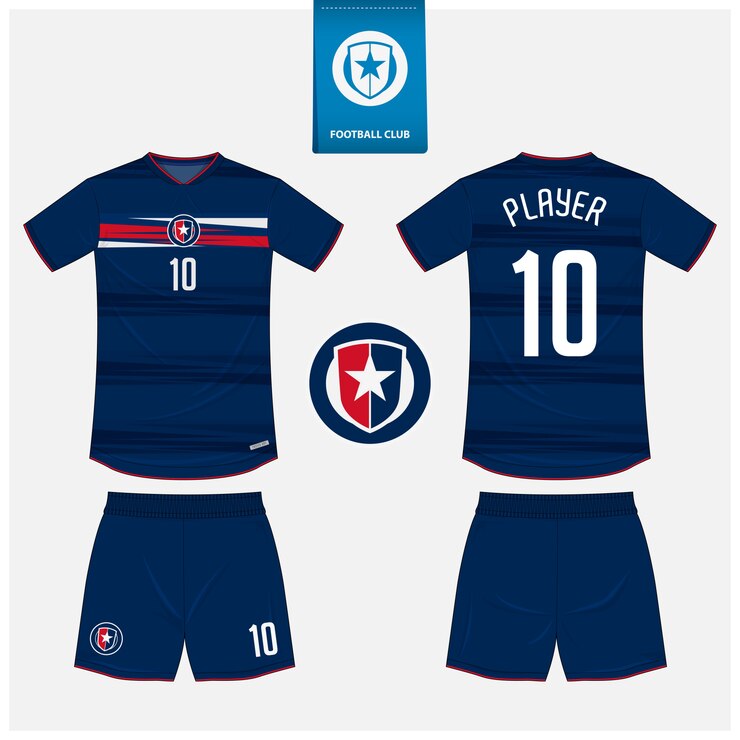 Camisa de futebol ou futebol kit modelo de design.