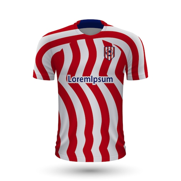 Vetor camisa de futebol realista atlético de madrid