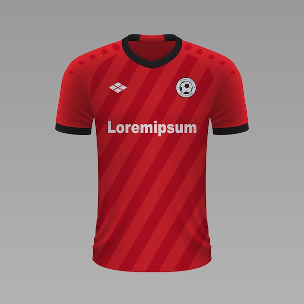 Camisa de futebol realista bayer leverkusen, modelo de camisa para kit de futebol