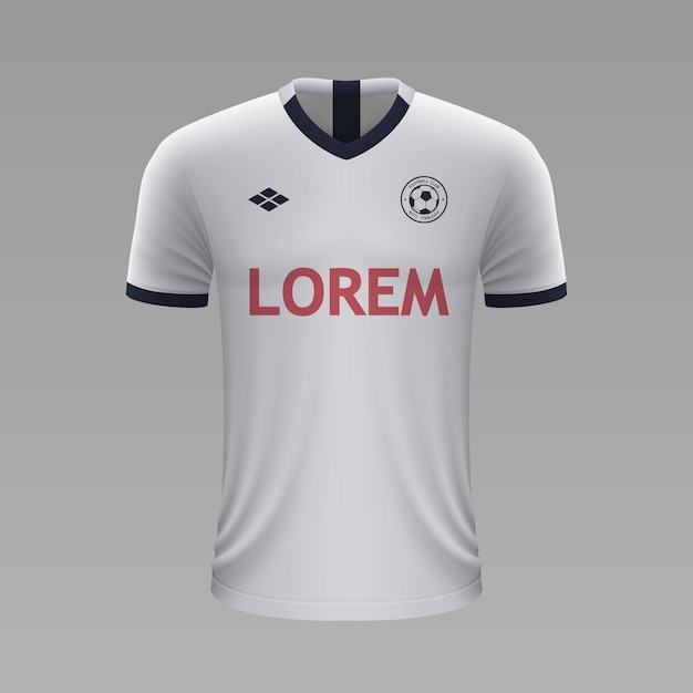 Camisa de futebol realista tottenham, modelo de camisa para kit de futebol.