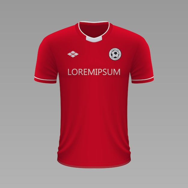 Camisa de futebol realista union berlin, modelo de camisa para kit de futebol