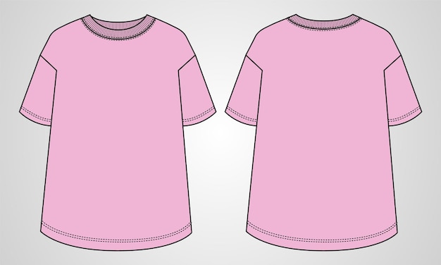 Camisa de manga curta tops ilustração vetorial modelo de cor roxa para senhoras e bebés