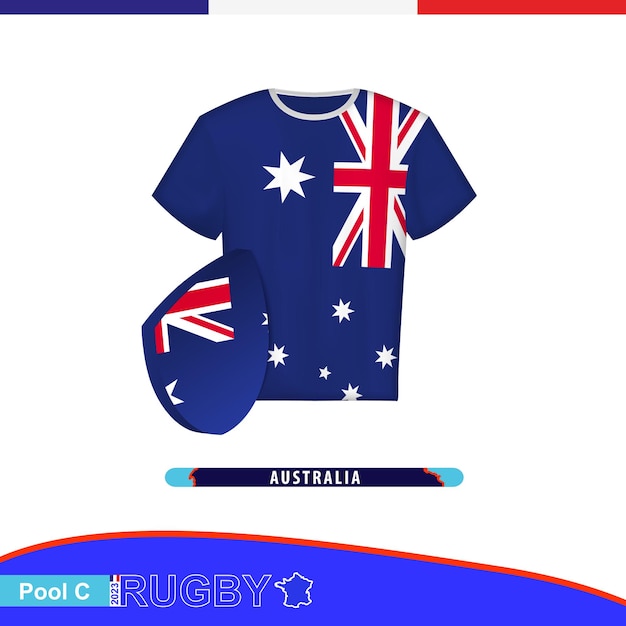 Vetor camisa de rugby da seleção australiana com bandeira