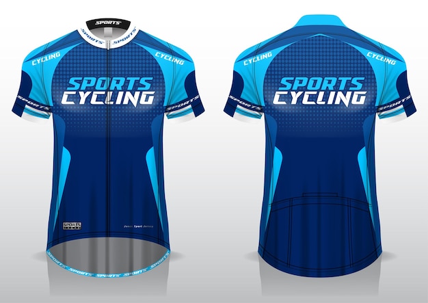 Vetor camisa para esportes de bicicleta, o design uniforme das vistas frontal e traseira