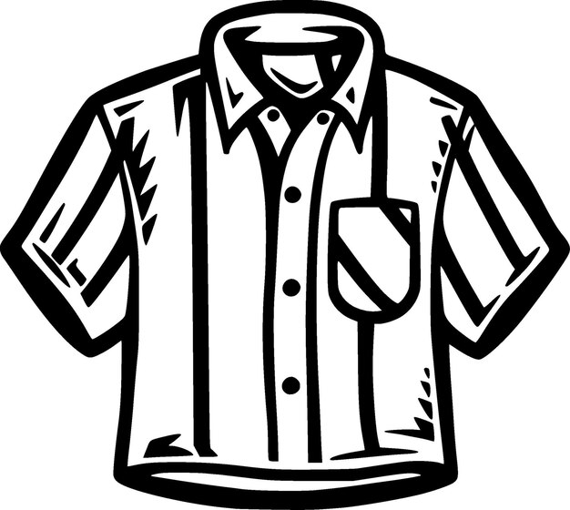 Vetor camisa preto e branco isolado ícone vetor ilustração