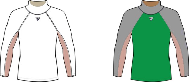 Vetor camisa slim swat para moda flat sketch desenho técnico modelo de ilustração vetorial