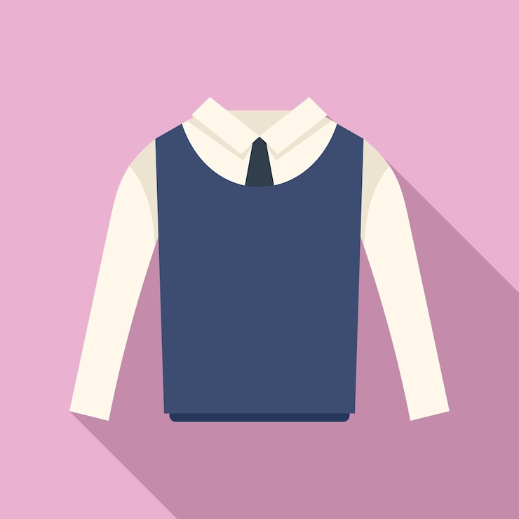 Vetor camisa terno ícone plana vetor moda volta aluno japonês
