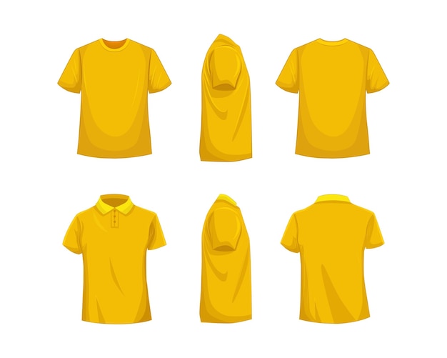 Vetor camiseta amarela maquete 3d