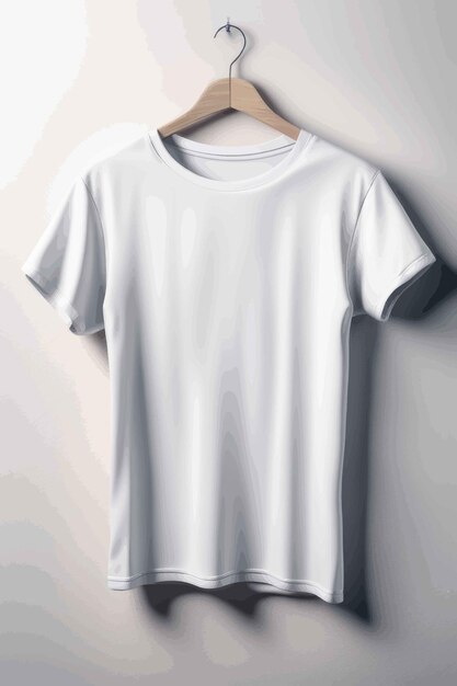 Vetor camiseta branca em branco sobre fundo cinza renderização 3 dmodelo de camiseta branca em brancot branco em branco