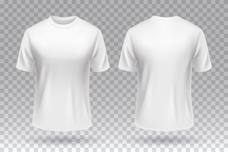 Camiseta branca frente e verso