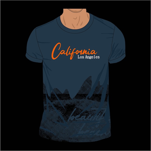 Vetor camiseta california design abstrato tipografia design vetorial texto ilustração cartaz banner flyer