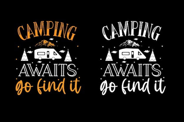 Camiseta camping aventura tipografia camiseta camping finaling