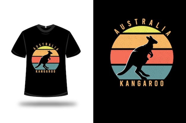 Camiseta canguru australiana em verde amarelo e laranja