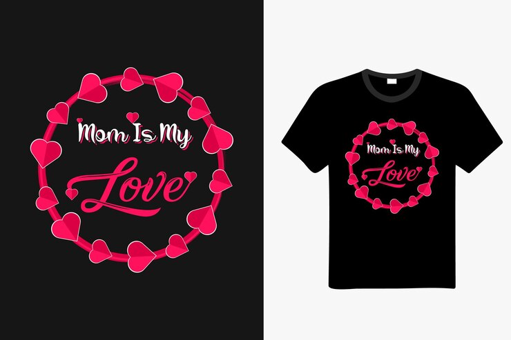 Vetor camiseta de caligrafia de mães com camiseta de tipografia de design de flores e modelo de design de vetor