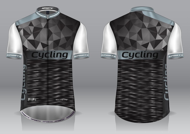 Camiseta de ciclismo camisa de design uniforme vista frontal e traseira