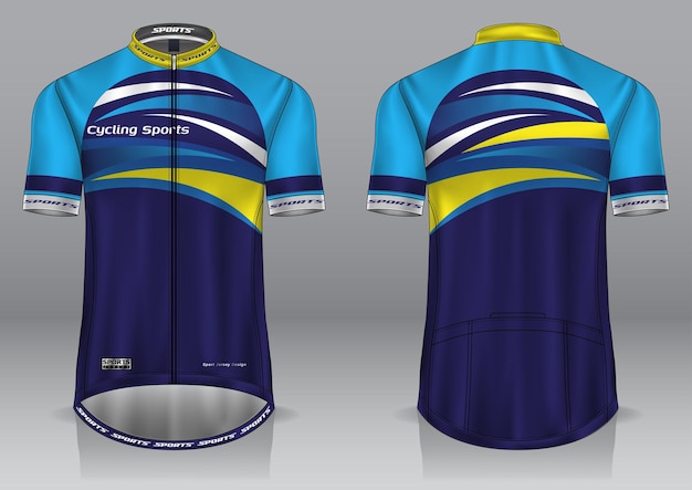 Camiseta de ciclismo camisa de design uniforme vista frontal e traseira
