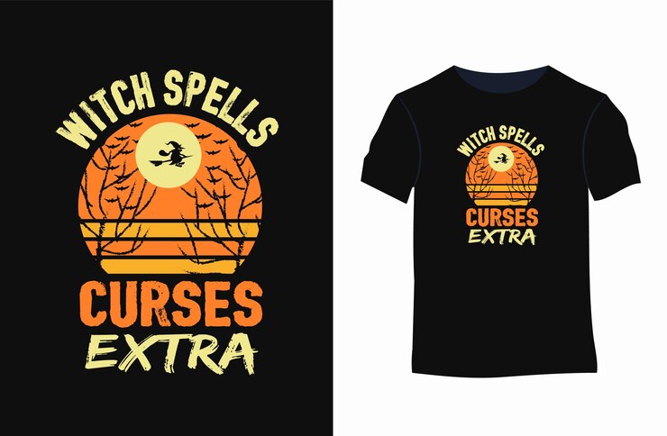 Vetor camiseta de halloween ou tipografia de citações de halloween