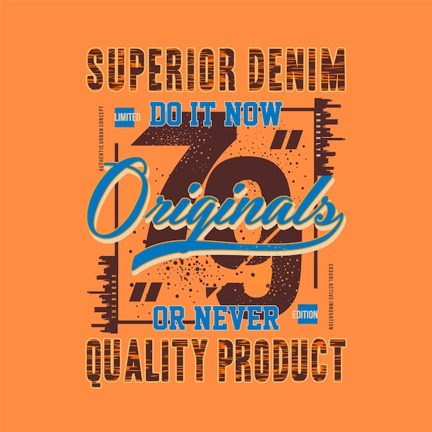 Camiseta de impressão vetorial gráfica de produto de qualidade superior jeans