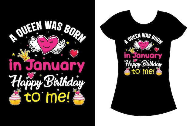 Vetor camiseta de presente do mês de feliz aniversário, designs de camisetas com citações de aniversário de homem ou mulher