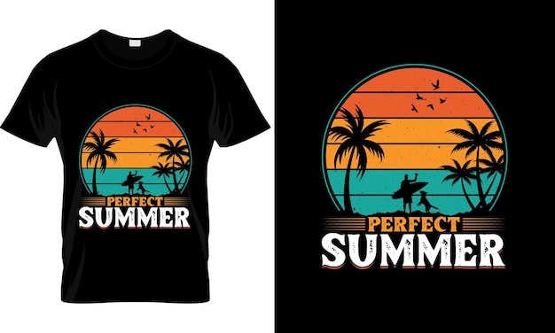 Camiseta de verão perfeita quente vetor premium