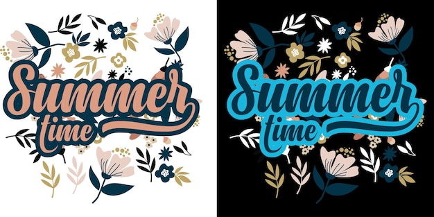 Camiseta de vetor de design de verão de flores