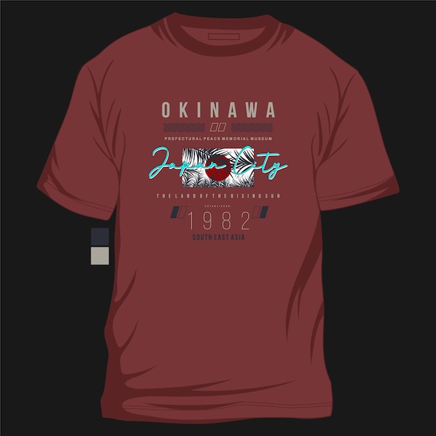 Camiseta de vetor gráfico da cidade japonesa de okinawa