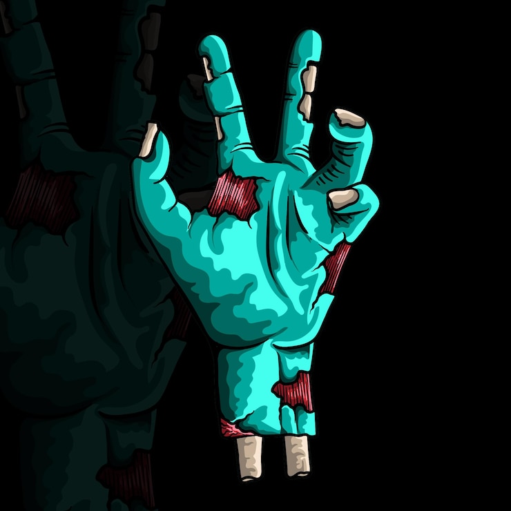 Vetor camiseta desenho mão zumbi halloween