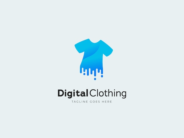 Camiseta digital camiseta logotipo de roupas ícone de marca de moda