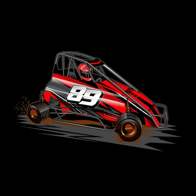 Vetor camiseta dirt car midget car dort car