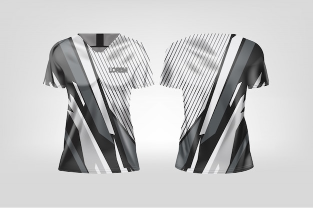 Vetor camiseta esporte para mulheres, camisa de futebol para clube de futebol.