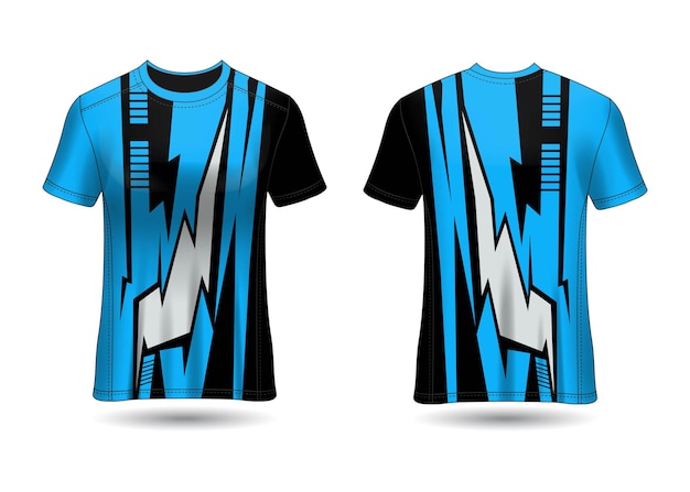 Camiseta esportiva TShirt Sport Design para vista frontal e traseira do uniforme do clube