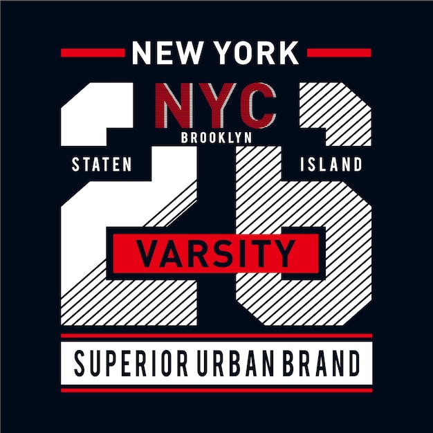 Camiseta gráfica de tipografia superior de nova york e design de vestuário