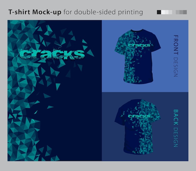 Camiseta masculina frente e costas Mockup para impressão frente e verso