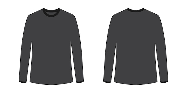 Camiseta masculina Visão traseira e frontal vetorial em fundo branco