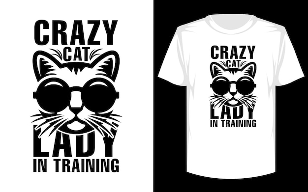 Camiseta senhora louca do gato em treinamento