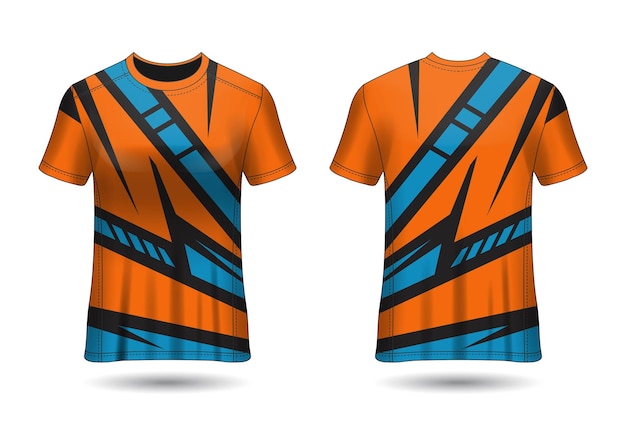 Camiseta sport design racing para vista frontal e traseira do uniforme do clube