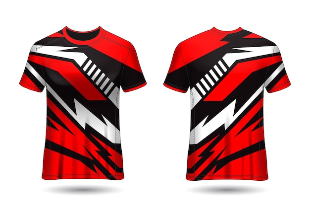 Camiseta sport design racing para vista frontal e traseira do uniforme do clube