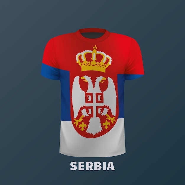 Vetor camiseta vector nas cores da bandeira sérvia