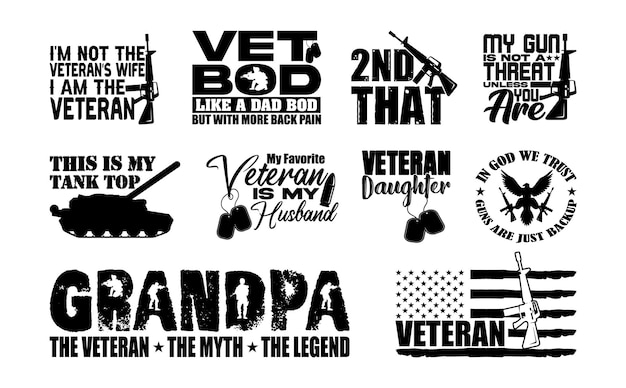 Camiseta veteran design bundle veterans day t shirt quotes about military army typegraphy