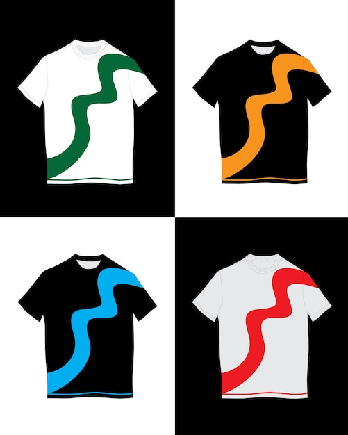 Vetor camiseta vetorial grátis com 4 cores
