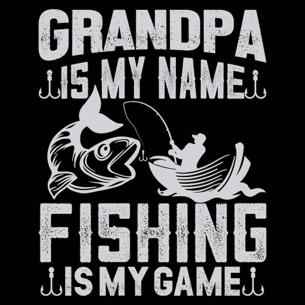 Camiseta vovô é meu nome, pesca é meu jogo