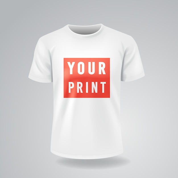 Camisetas brancas com mangas curtas mock up